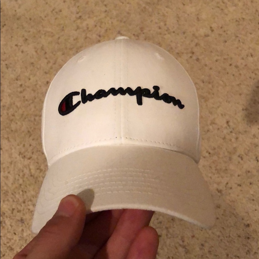 Authentic white champion hat
